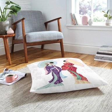 Realhomes Dijital Baskılı Özel Tasarım Dekoratif Modern Yer Minderi