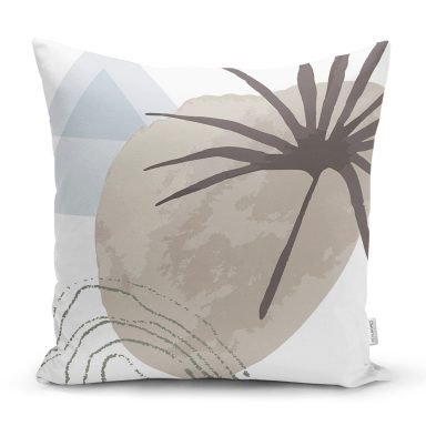 Minimal Çizimli Modern Motifler Dijital Baskılı Modern Yastık Kırlent Kılıfı