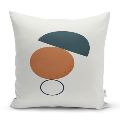 Renkli Zemimli One Draw Çizimli Geometrik Desen Modern Yastık Kırlent Kılıfı