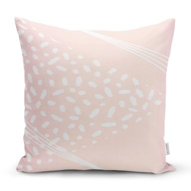 Pastel Zeminli Geometrik Desenli Dijital Baskılı Modern Yastık Kırlent Kılıfı