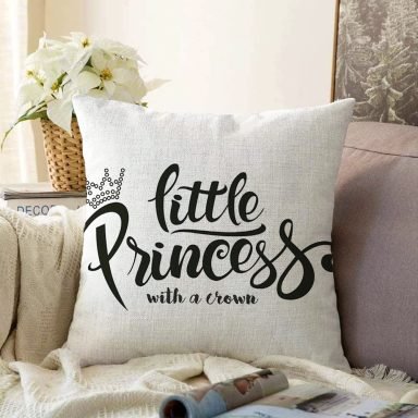 Little Princess Yazılı Dijital Baskılı Dekoratif Raşel Kırlent Kılıfı