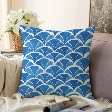 Modern Geometrik Resimli Dijital Baskılı Raşel Yastık Kılıfı