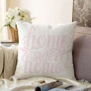 Pudra Home Sweet Home Dijital Baskılı Raşel Kırlent Kılıfı