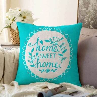Home Sweet Home Dijital Baskılı Dekoratif Raşel Yastık Kırlent Kılıfı