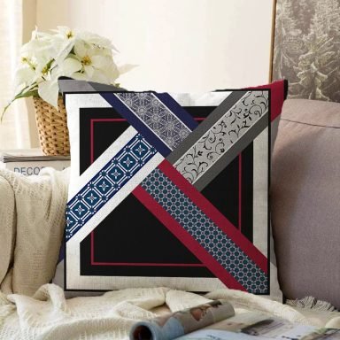 Modern Sanat Tasarımlı Dijital Baskılı Raşel Yastık Kırlent Kılıfı
