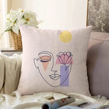 Pembe Zeminde Bohemian Özel Tasarım Raşel Kırlent Kılıfı