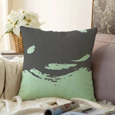 Çift Renkli Modern Motifli Dijital Baskılı Modern Raşel Yastık Kırlent Kılıfı