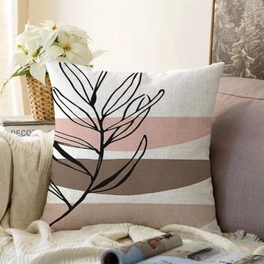 Onedraw Motifli Çiçek Dijital Baskılı Modern Raşel Yastık Kırlent Kılıfı