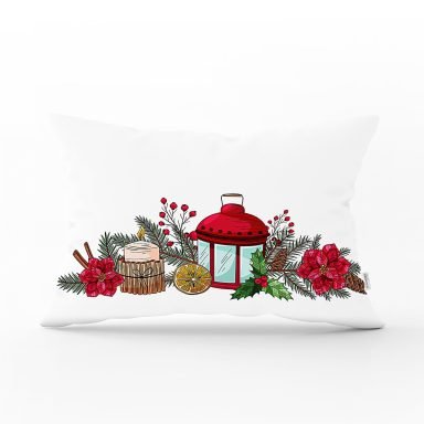 Özel Tasarım Christmas Temalı Dijital Baskılı Modern Dikdörtgen Kırlent Kılıfı