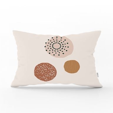 Bedekli Minimalist Desen Motifli Dijital Baskılı Modern Dikdörtgen Kırlent Kılıfı