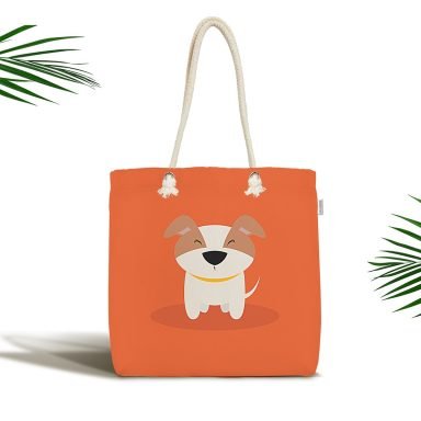 Çocuk Çantası - Köpek Desenli Dijital Baskılı Modern Kumaş Çanta