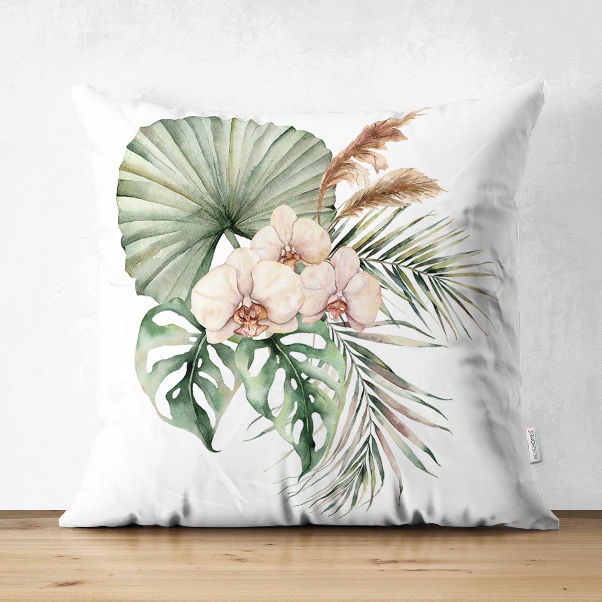 Suet-K10068-Egzotik-Yaprak-Tasarimli-Dijital-Baskili-Modern-Suet-Yastik-Kirlent-Kilifi