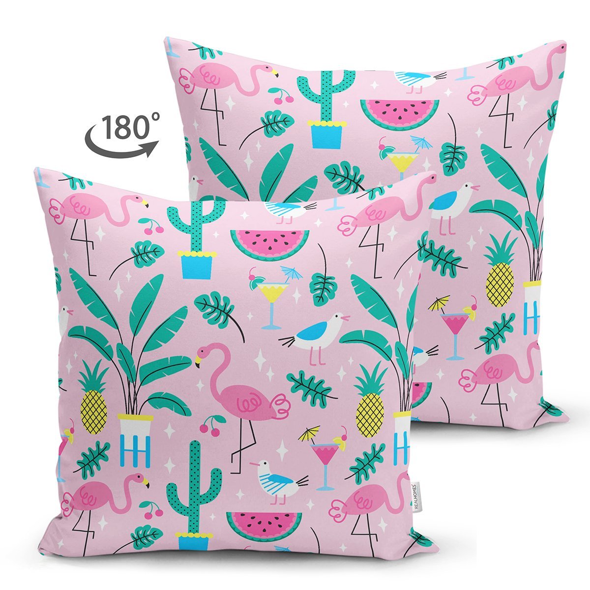 Suet-K1011-Realhomes-Pembe-Zeminli-Falamingo-Tasarimli-Dijital-Baskili-Cocuk-Odasi-Suet-Yastik-Kirlent-Kilifi-1
