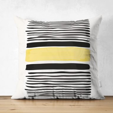 Soyut Tarzda Onedraw Çizimli Dijital Baskılı Modern Süet Yastık Kırlent Kılıfı