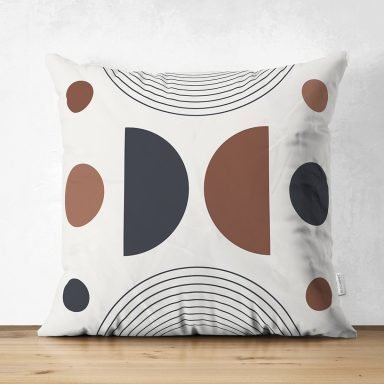 Soyut Tarzda Onedraw Çizimli Dijital Baskılı Modern Süet Yastık Kırlent Kılıfı