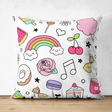Realhomes Dijital Baskılı Özel Tasarım Çocuk Odası Süet Yastık Kırlent Kılıfı