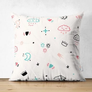 Realhomes Dijital Baskılı Özel Tasarım Çocuk Odası Süet Yastık Kırlent Kılıfı