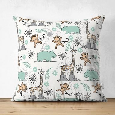 Realhomes Dijital Baskılı Özel Tasarım Çocuk Odası Süet Yastık Kırlent Kılıfı