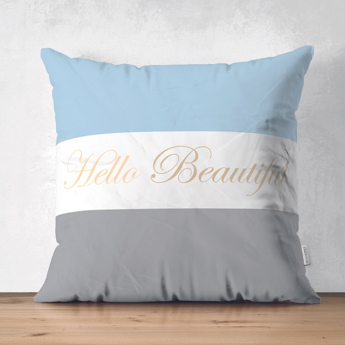 Suet-K9284-Hello-Beautiful-Mavi-Gri-Dijital-Baskili-Dekoratif-Suet-Yastik-Kirlent-Kilifi