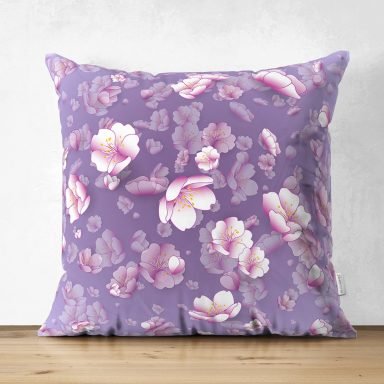 Özel Tasarım Gül Tasarımlı Dijital Baskılı Modern Süet Yastık Kırlent Kılıfı