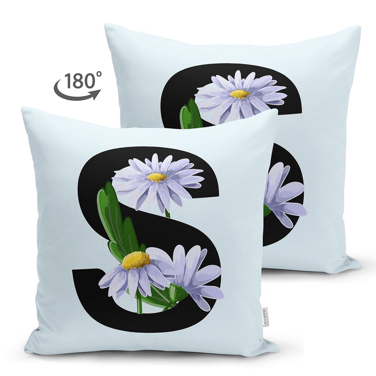 Suet-K9644-Mavi-Zemin-Cicek-Desenli-Siyah-S-Harfi-Ozel-Tasarim-Modern-Suet-Yastik-Kirlent-Kilifi-1