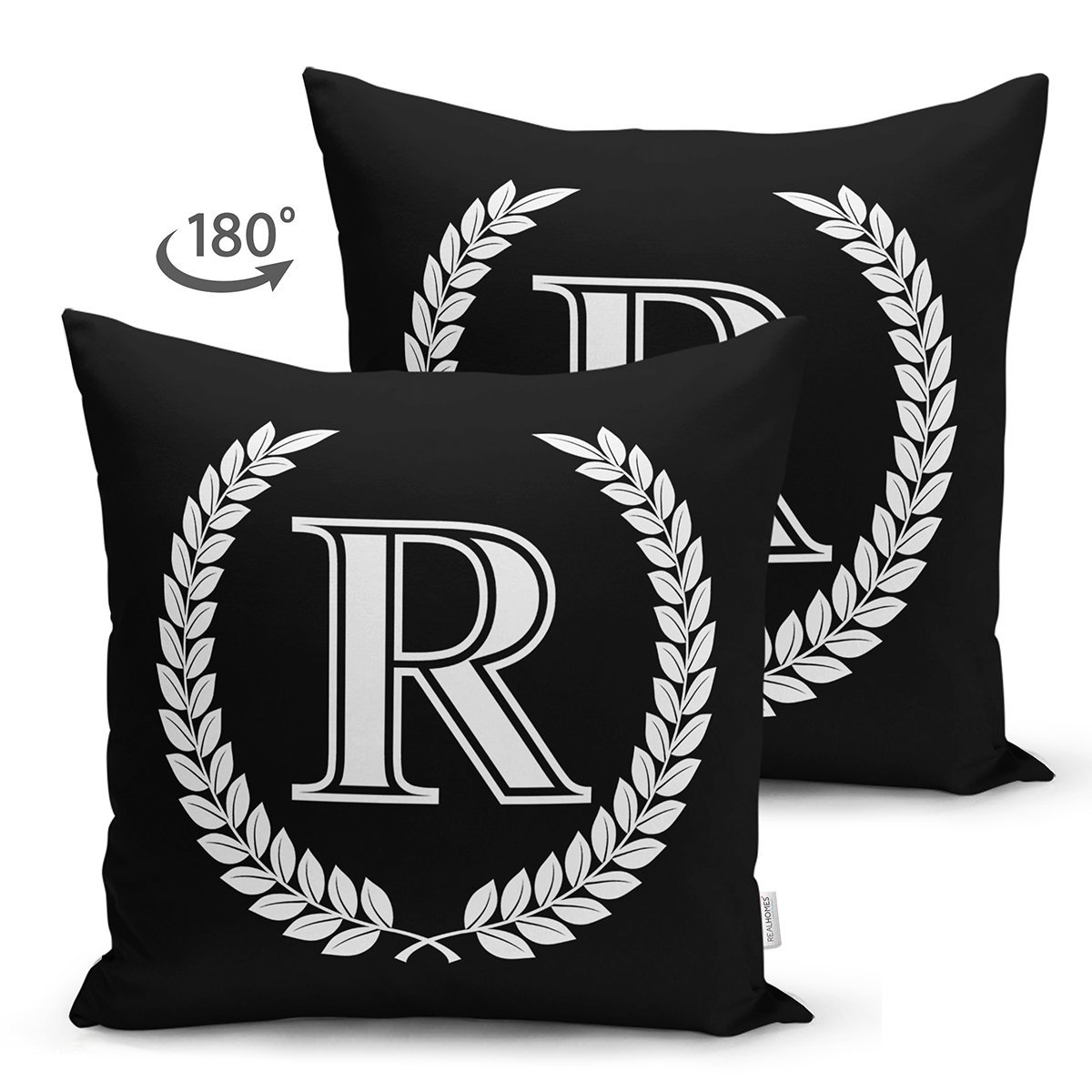 Suet-K9675-Siyah-Beyaz-Celenkli-R-Harfi-Ozel-Tasarim-Modern-Suet-Yastik-Kirlent-Kilifi-1