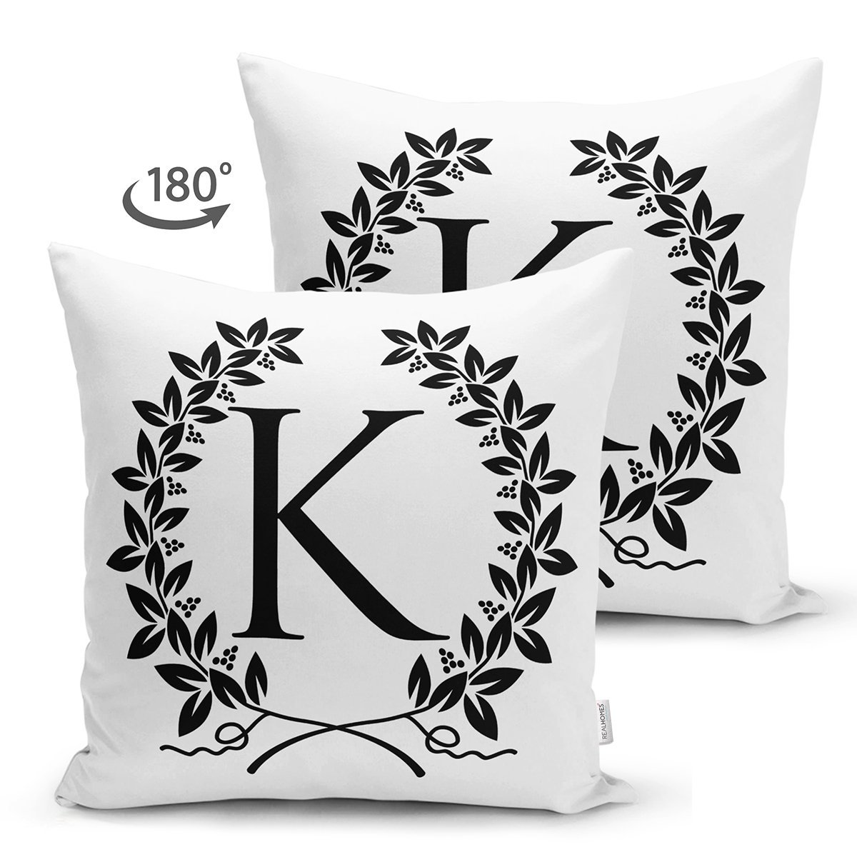 Suet-K9731-Siyah-Beyaz-Celenkli-K-Harfi-Ozel-Tasarim-Modern-Suet-Yastik-Kirlent-Kilifi-1