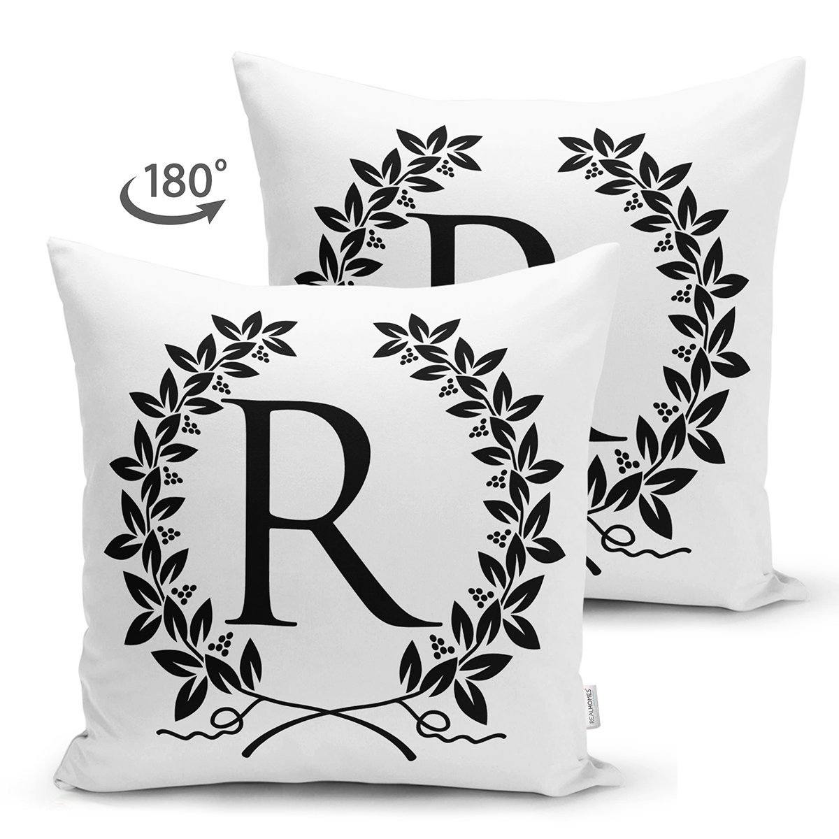 Suet-K9739-Siyah-Beyaz-Celenkli-R-Harfi-Ozel-Tasarim-Modern-Suet-Yastik-Kirlent-Kilifi-1