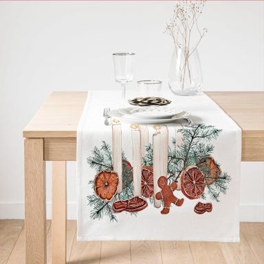 Çam Yapraklı Mum Tasarımlı Dijital Baskılı Modern Süet Runner