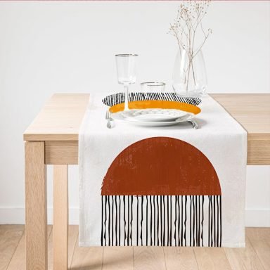 Sanat Güneşi Temalı Dijital Baskılı Modern Süet Runner