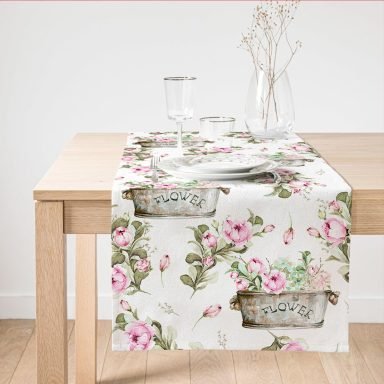 Flower & Çiçek Demetleri Özel Tasarım Dijital Baskılı Modern Süet Runner