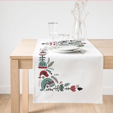 Özel Tasarım Kuş & Çiçek Motifli Dijital Baskılı Modern Süet Runner