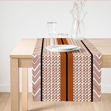 Kahve & Beyaz Zemin Etnik Figürlü Bohem Desenli Dijital Baskılı Modern Süet Runner