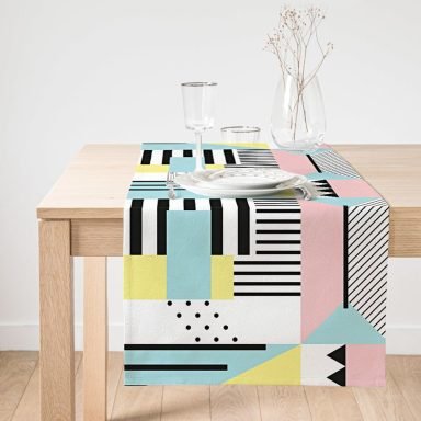 Realhomes Modern Geometrik Şekiller Süet Runner