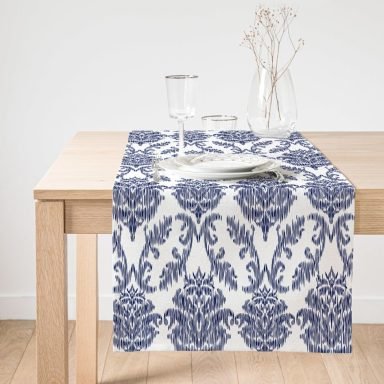 Realhomes Modern Damask Temalı Dijital Baskılı Dekoratif Süet Runner