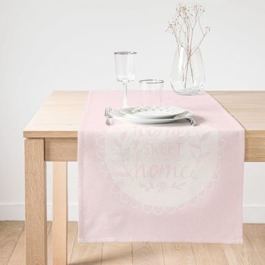 Realhomes Home Sweet Home Dijital Baskılı Dekoratif Süet Runner