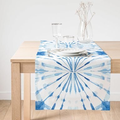 Realhomes Ebru Motifli Dijital Baskılı Modern Süet Runner