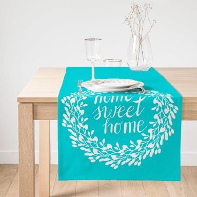 Realhomes Home Sweet Home Dijital Baskılı Dekoratif Süet Runner