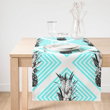 Realhomes Geometrik Ananas Desenli Dkeoratif Süet Runner