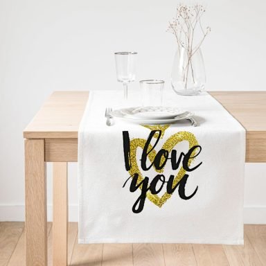Realhomes I Love You Motifli Dijital Baskılı Süet Runner