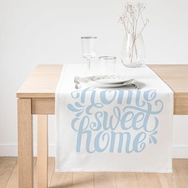 Realhomes Mavi Home Sweet Home Modern Süet Runner