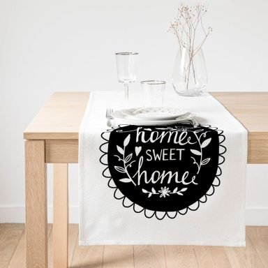 Realhomes Home Sweet Home Tasarımlı Dekoratif Süet Runner