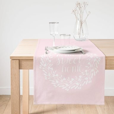 Realhomes Home Sweet Home Dijital Baskılı Dekoratif Süet Runner