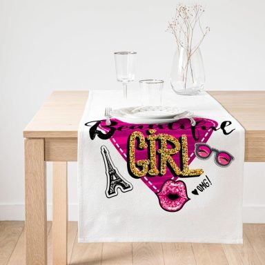 Realhomes Beautiful Girl Tasarımlı Popart Dekoratif Özel Tasarım Süet Runner
