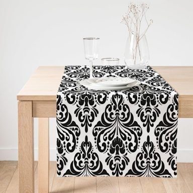 Realhomes Damask Motifli Modern Süet Runner