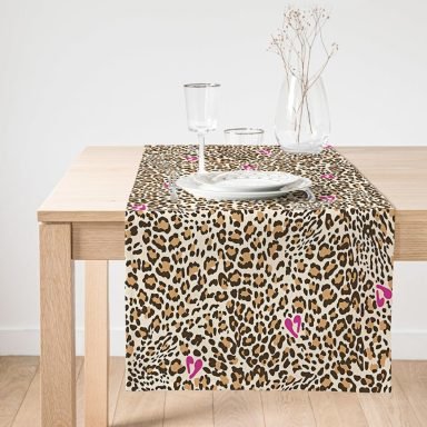 Realhomes Leopar Motifli Dijital Baskılı Süet Runner