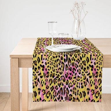 Realhomes Leopar Motifli Dijital Baskılı Süet Runner