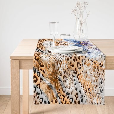 Realhomes Leopar Motifli Dijital Baskılı Süet Runner
