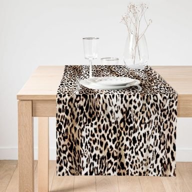Realhomes Leopar Motifli Dijital Baskılı Süet Runner