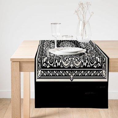 Realhomes Damask Motifli Modern Süet Runner